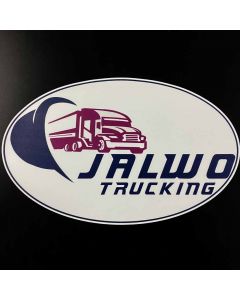 Custom oval stickers jalwo trucking